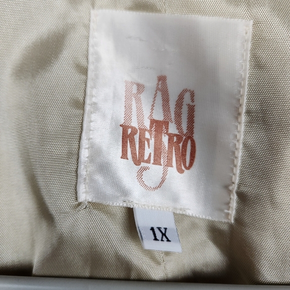 Rag Retro Vintage Quilted Patchwork Lace Burlap Vest Women's Size 1X - Picture 7 of 8